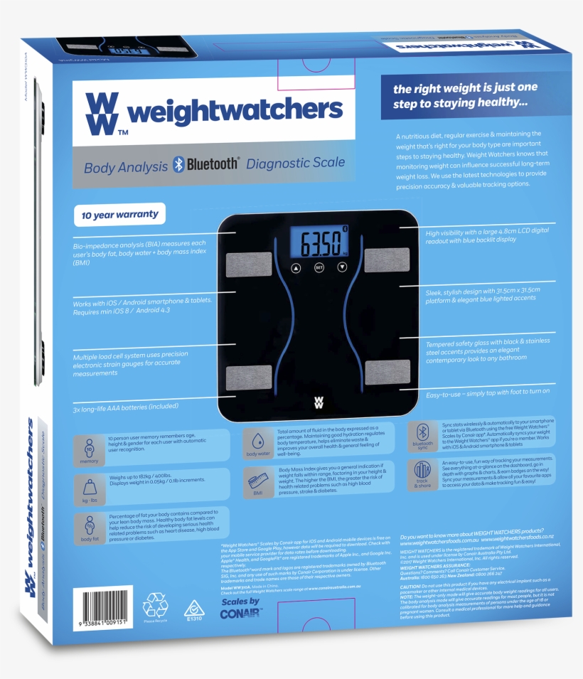 Take Control Of Your Health & Get Set For Success With - Weight Watchers - Ww910a - Body Balance Bluetooth Diagnostic, transparent png #3859388