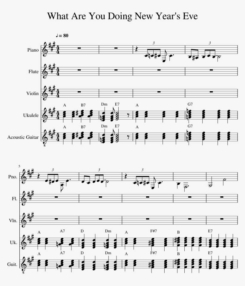 What Are You Doing New Year's Eve Sheet Music 1 Of - Music, transparent png #3859627