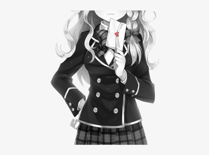 Anime Image - Black And White Anime Render, transparent png #3859853