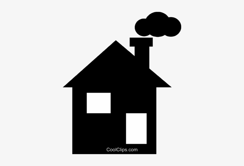 Casa Com Uma Chaminé Livre De Direitos Vetores Clip - Casa Com Chaminé Png, transparent png #3860096