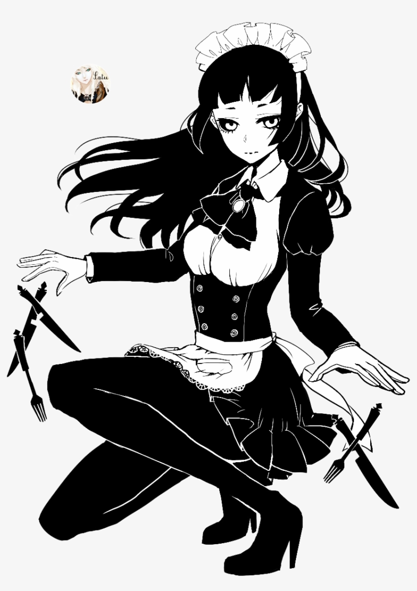 Anime Girl - - Black And White Anime Transparent, transparent png #3860388