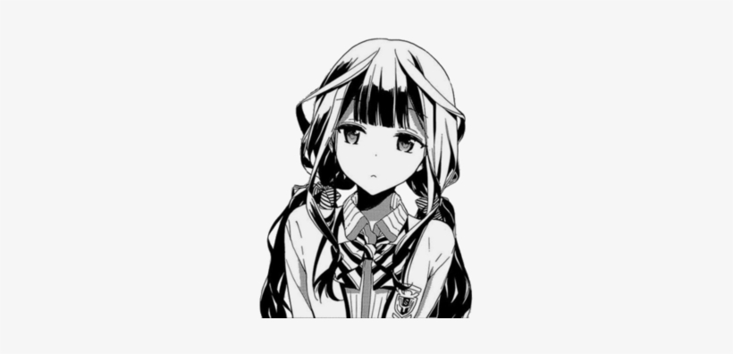 Just Black Hair Png Anime Anime - Ảnh Anime Đen Trắng, transparent png #3860753