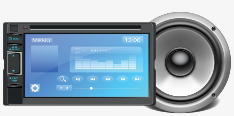 Car Video Players - Loudspeaker, transparent png #3861315