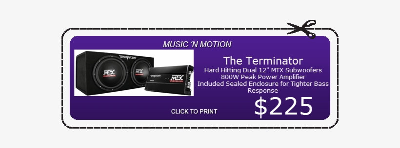 Special Offers - Mtx Dual 12" Subwoofers And Amplifier Package, transparent png #3861455