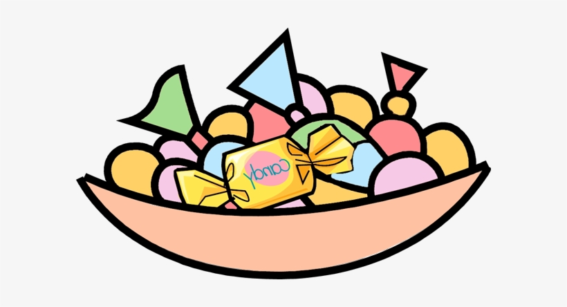 Halloween Candy Border Clip Art - Bowl Of Candy Clipart, transparent png #3861491