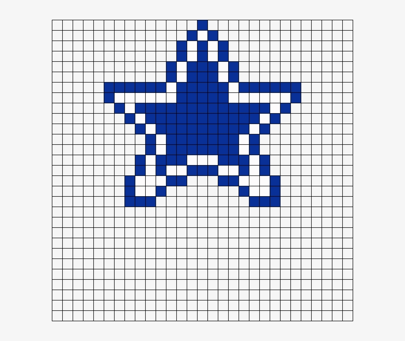 Dallas Cowboys Star By Purplepuddlenut On Kandi Patterns - Dallas Cowboys Pixel Art, transparent png #3861527