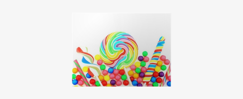 Colorful Assortment Of Candy Forming A Border Over - Candy Corner, transparent png #3861713
