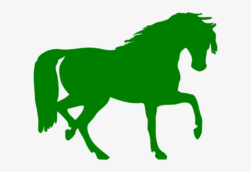 This Free Clip Arts Design Of Green Horse - Horse Silhouette Clip Art, transparent png #3861952