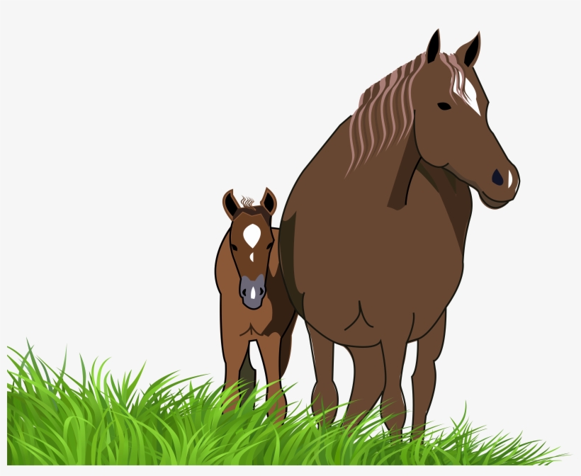 Jument Et Son Poulain Movie Clipart Free Race Horse - Horse And Foal Clipart, transparent png #3862159