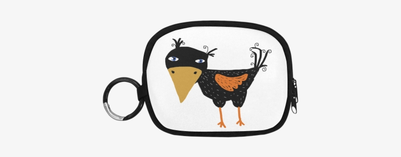 Cute Black Baby Bird Illustration Coin Purse - Coin Purse, transparent png #3862753