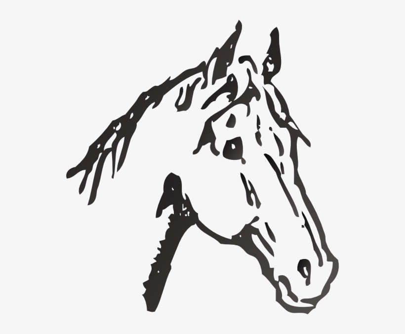 This Free Clip Arts Design Of Horse Png - Horses Head Black And White, transparent png #3862780