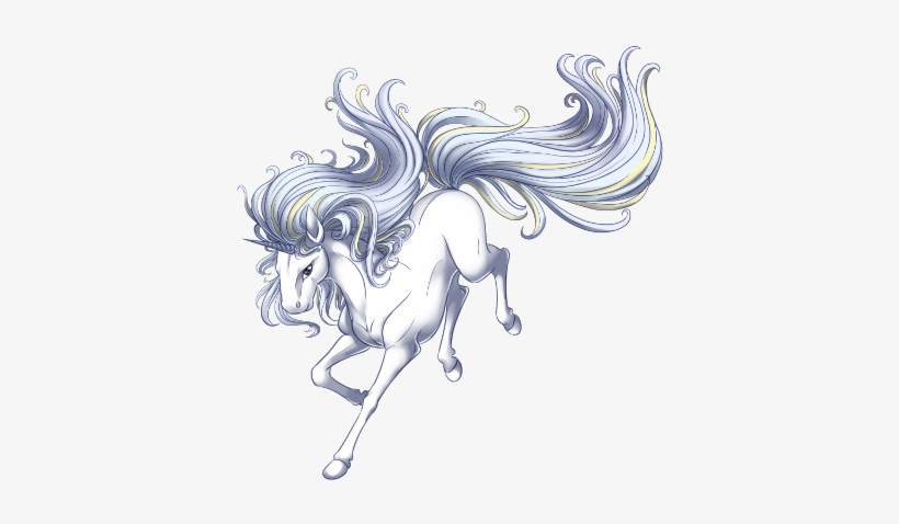 White Unicorn - Gold Unicorn, transparent png #3863532