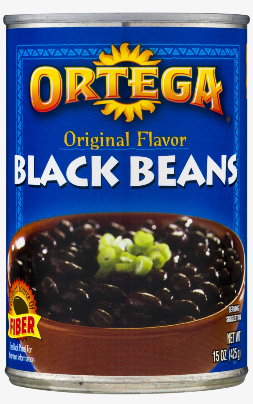 Ortega Black Beans, With Diced Jalapenos - 15 Oz, transparent png #3864257