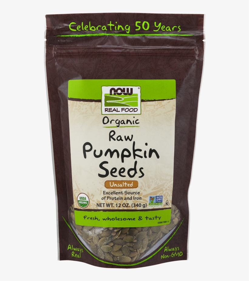 Pumpkin Seeds, Raw Organic - Now Foods Organic Pumpkin Seeds, 12 Ounce, transparent png #3864360