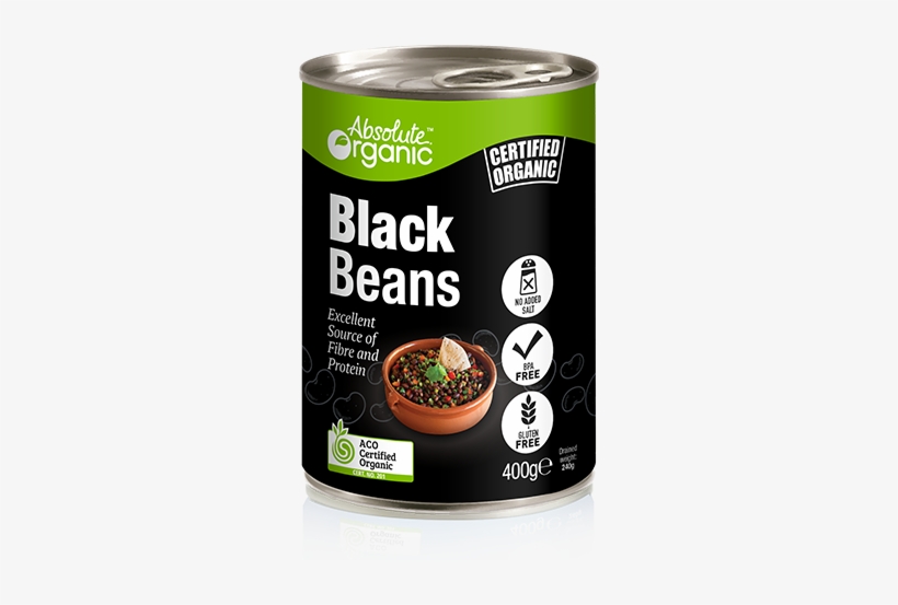 Black Beans 400g - Absolute Organic Aco, transparent png #3864843