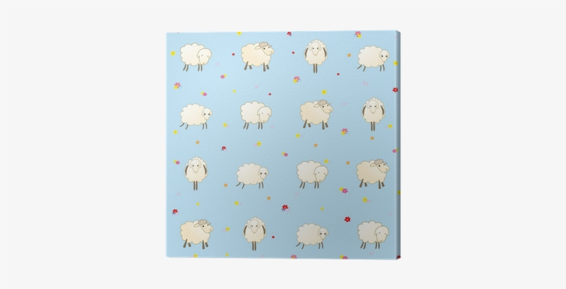 Blue Baby Wallpaper With Sheep Canvas Print • Pixers® - Sheep, transparent png #3865654