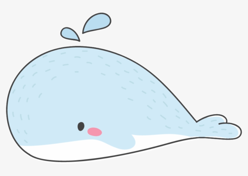 Hand Drawn Cute Water Spray Whale Vector, transparent png #3866081