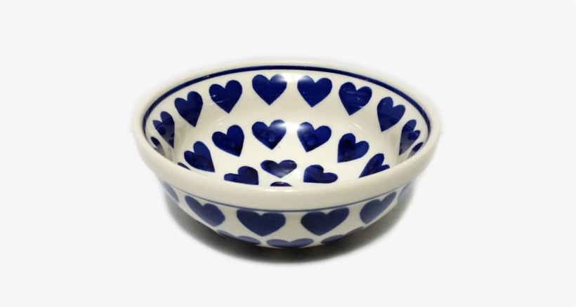 Cereal/soup Bowl In Wrapped In Hearts Pattern - Blue And White Porcelain, transparent png #3866240