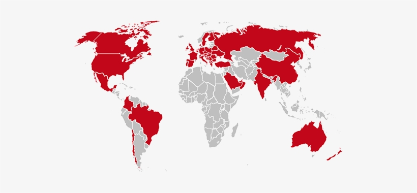 Over 500 Installations In 46 Countries - Carte Du Monde Liege, transparent png #3866479