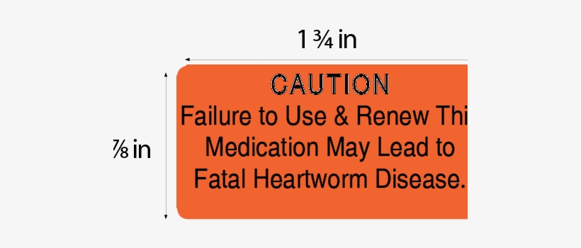 Heartworm Warning Label 1 5/8" X 7/8" - Metal, transparent png #3866698