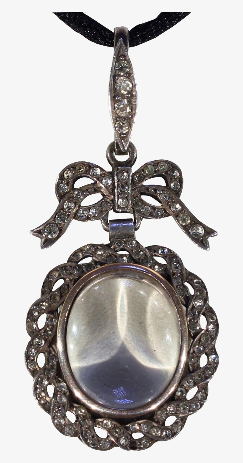 Antique Edwardian Silver Paste Frame Locket Pendant - Pendant, transparent png #3866772