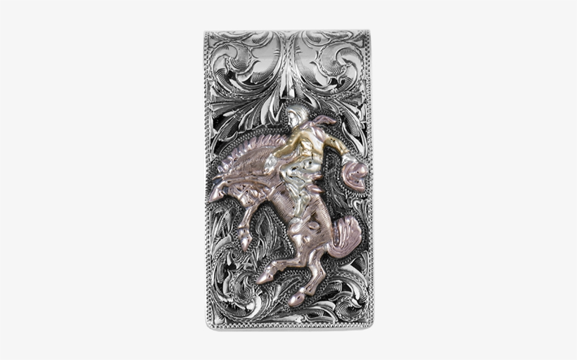 All Silver Large Wad Clip With A 3 Color Gold Bucking - Carving, transparent png #3867225