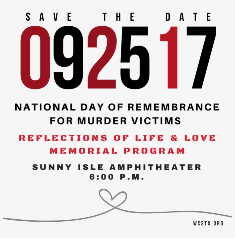 National Day Of Remembrance For Murder Victims - National Day Of Remembrance For Murdered Victims 2017, transparent png #3867650