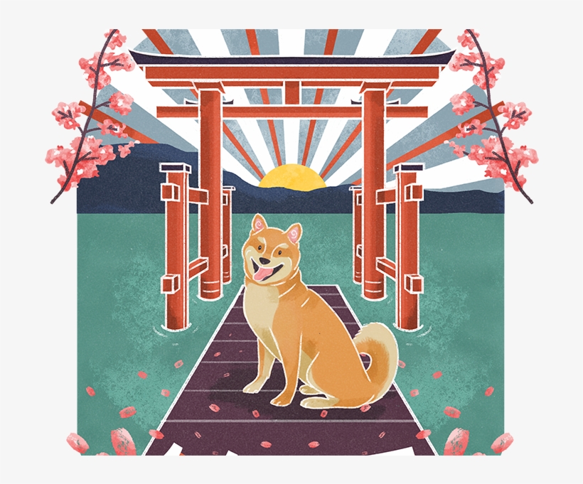 Hakone Torii Gate Lake Ashi Blues Illustration Design - Hakone, transparent png #3867673