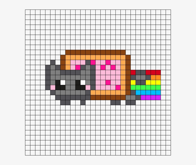 Vote To Approve Patterns Kandi Patterns - Nyan Cat Pixel 32 32 Grid, transparent png #3867827