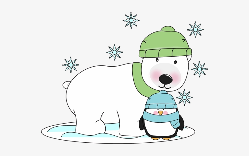 Penguin And Polar Bears Clipart - Winter Clip Art Polar Bear, transparent png #3868282