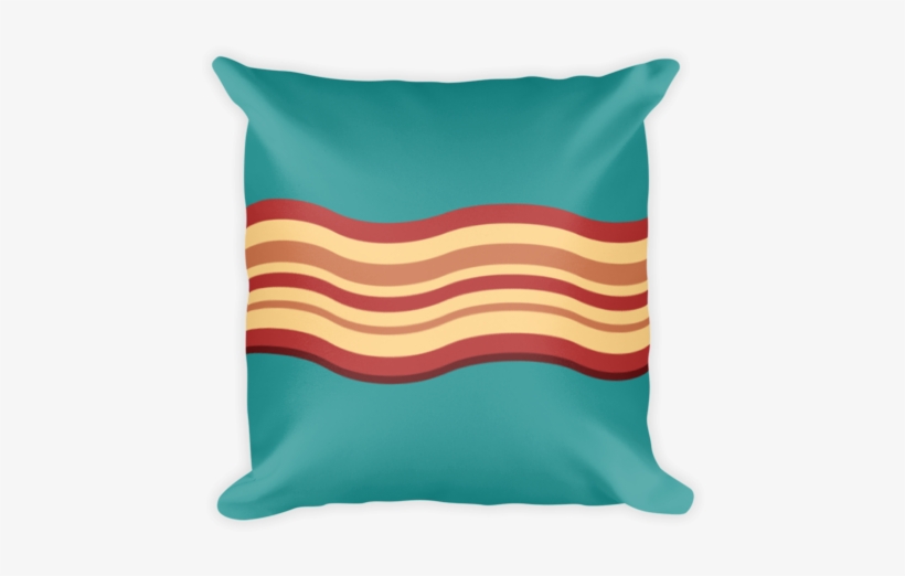 Bacon Throw Pillow - Square Pillow Pink, transparent png #3868376