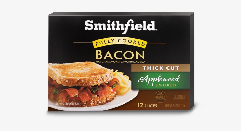 Fully Cooked Applewood Smoked Thick Cut Bacon - Fully Cooked Bacon Product, transparent png #3868561