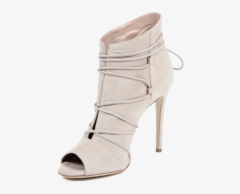Versace 1969 V Italia Open Toe Suede Leather Lace-up - 1969 V Italia Closed Back Stilettos, Beige, transparent png #3870068