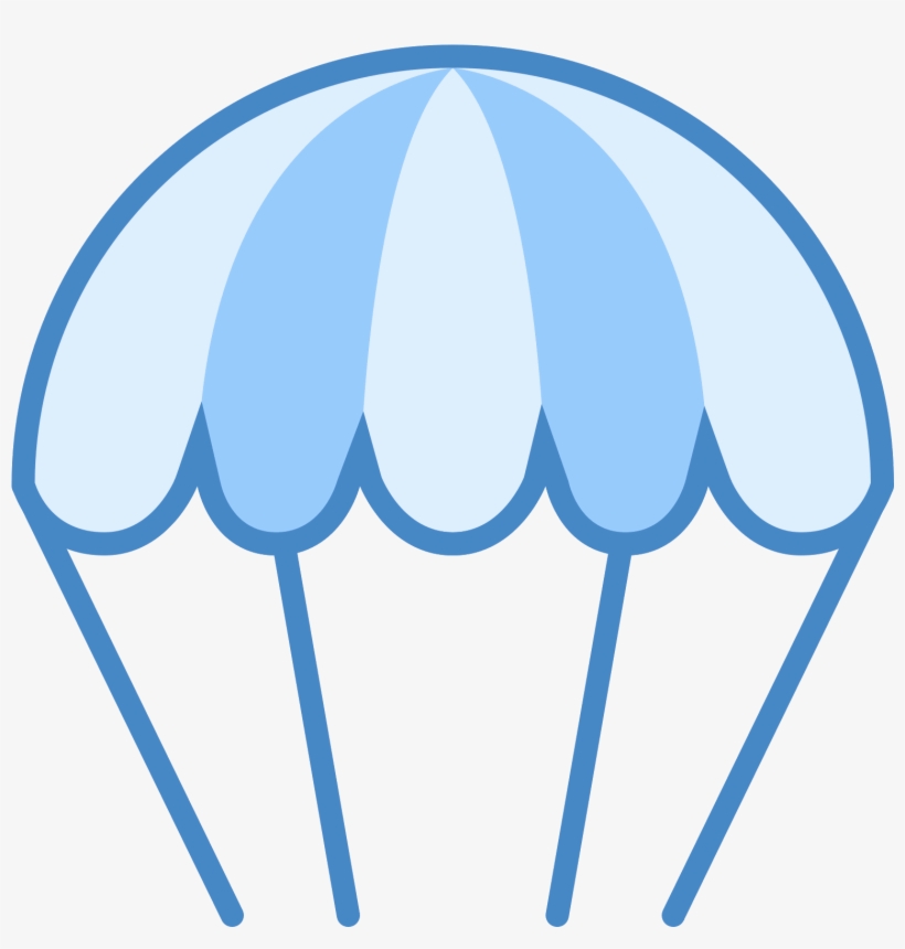 A Parachute Icon Has A Shape That Is The Top Half Of - Parachute Clipart In Blue, transparent png #3870254
