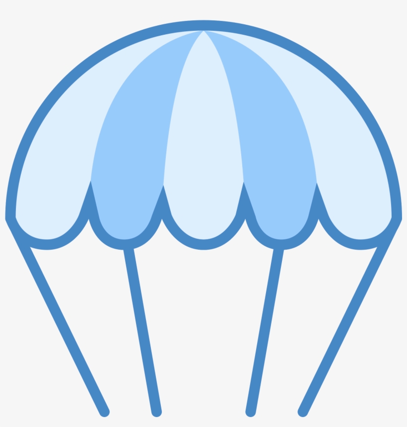 A Parachute Icon Has A Shape That Is The Top Half Of - Parachute Clipart In Blue, transparent png #3870254