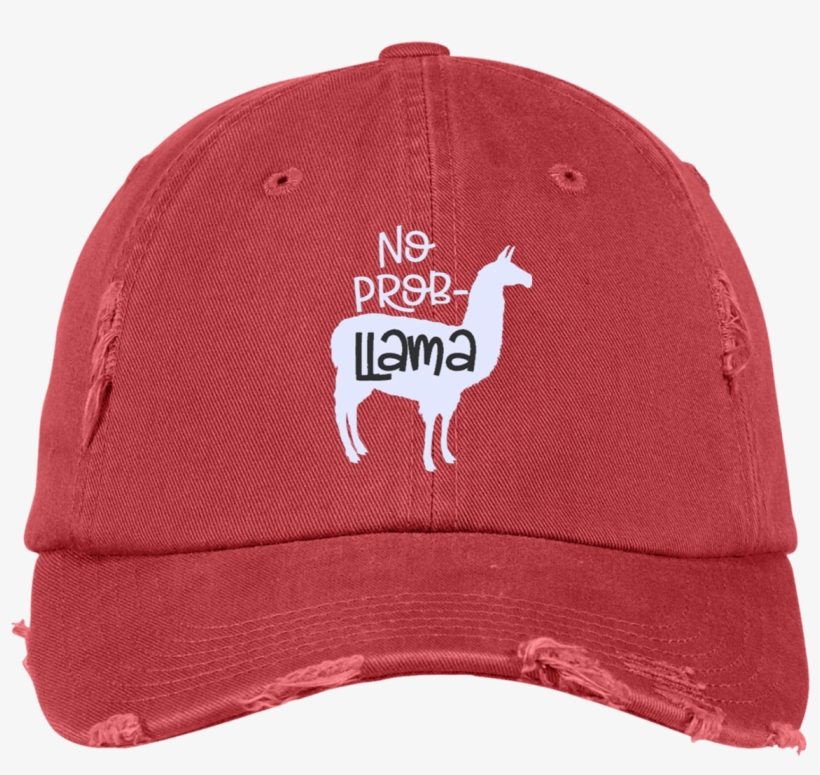 No Prob-llama District Distressed Dad Cap - Prfctolifestyle Mom #1 Distressed Embroidered Polo, transparent png #3871241