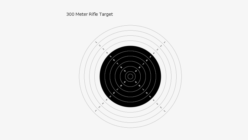 The 10-ring Bullseye Target Used For The Issf 300 Meter - Issf 50m Prone Target, transparent png #3871265