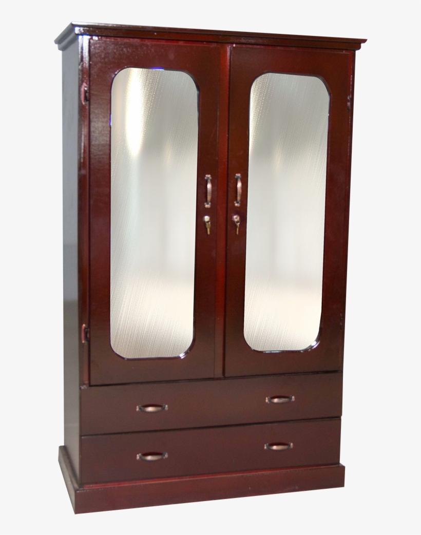 Double Section Wardrobe With Mirrors - Mirror, transparent png #3871287