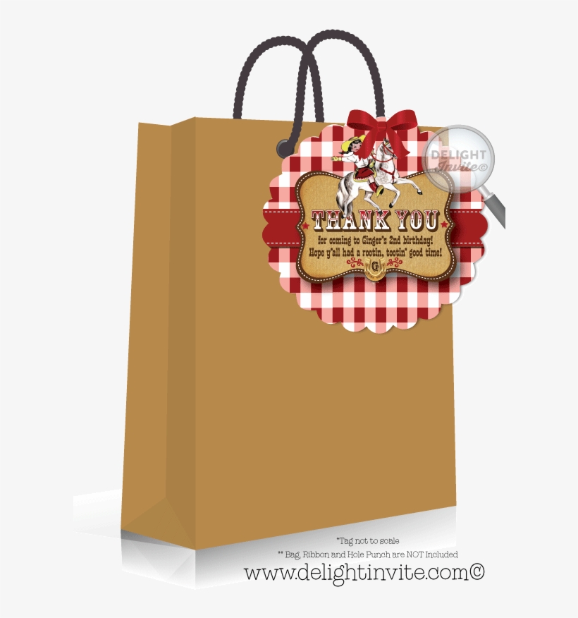 Vintage 1950's Cowgirl Birthday Favor Tag [di-278ft] - Minnie Mouse, transparent png #3871950