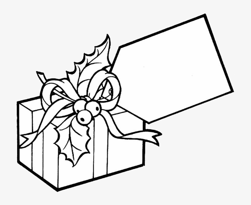 Big Tag Present Coloring Page - Gift Coloring Page Png, transparent png #3872249