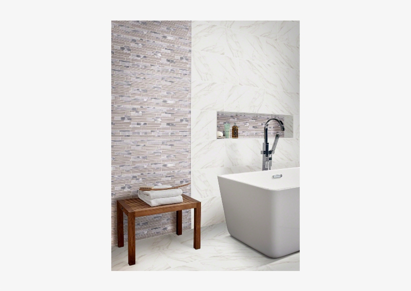 Mo610 White Wave Ip 4mm - 2018 Bathroom Tile Trends, transparent png #3872934