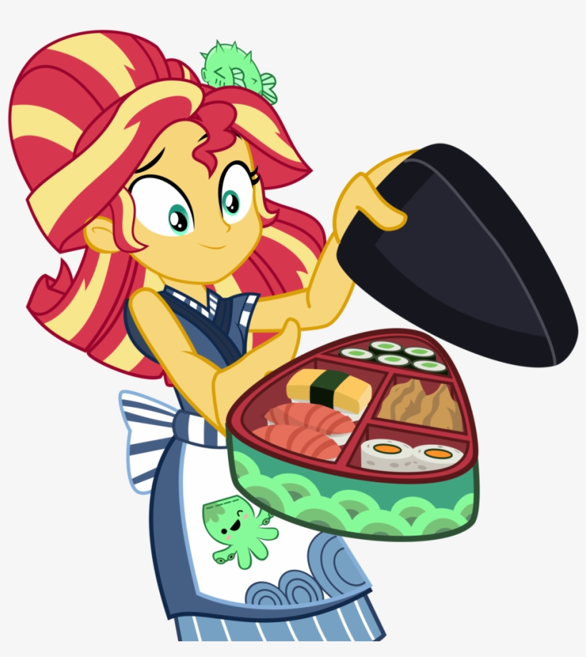 Keronianniroro, Bento, Clothes, Equestria Girls, Female, - Sunset Shimmer Sushi Vector, transparent png #3873286