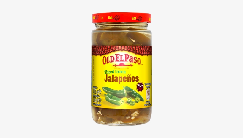 Sliced Green Jalapenos - Old El Paso Hot & Tangy Jalapenos, transparent png #3873374