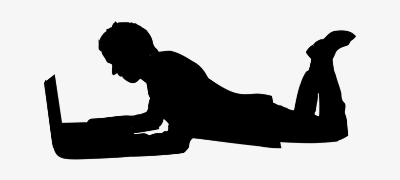 Man On Laptop Silhouette, transparent png #3873511