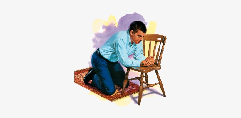072 Black Man Praying Chair - Man Praying On Chair, transparent png #3873706