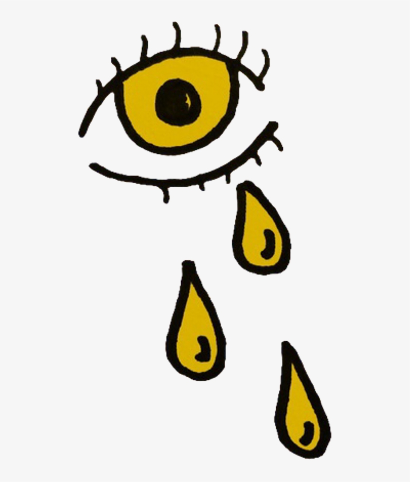 Eye Crying Crybaby Ftestickers Freetoedit - Yellow Aesthetic Tumblr Transparent, transparent png #3873989