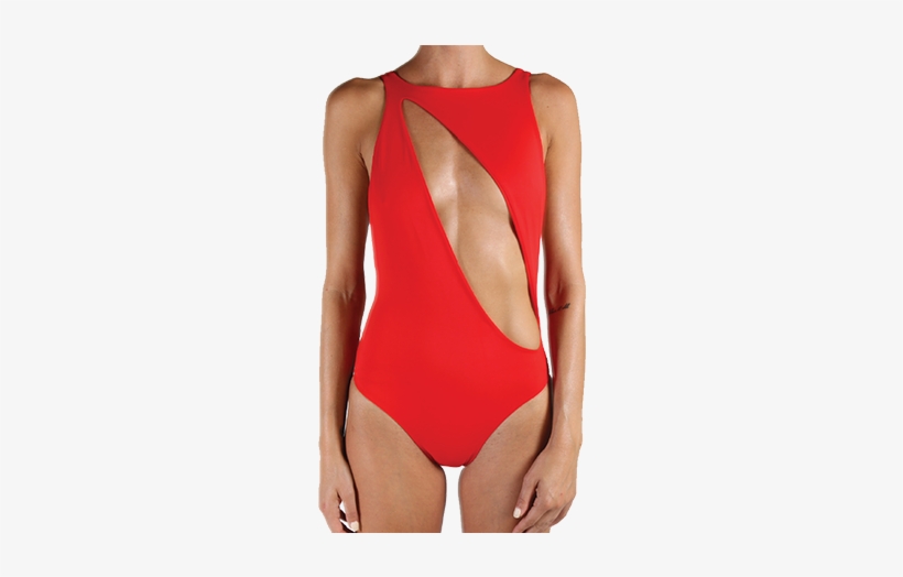Slash Cut Out One Piece - One-piece Swimsuit, transparent png #3874769