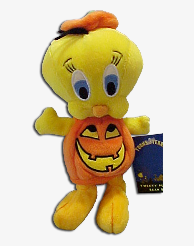 Warner Brothers Studio Plush Halloween Tweety In Pumpkin - Stuffed Toy, transparent png #3875487