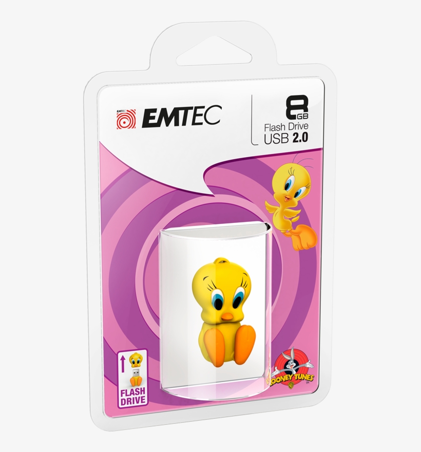 Tweety & Sylvester, Tweety Cardboard 8gb - Emtec Looney Tunes Episode 1 L100 Tweety Usb Flash, transparent png #3875579