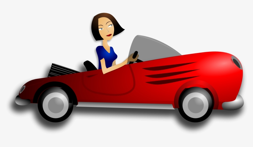 Bmw Car Clipart At Getdrawings - Woman Driving Car Cartoon, transparent png #3876755